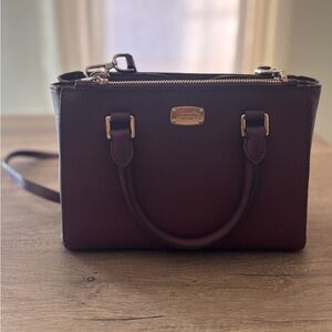 Elegant Burgundy Handbag- Michael Kors